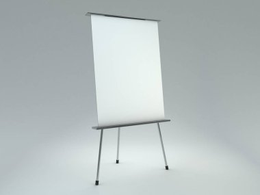 Görüntüler ve metinler yerleştirmek için stand. 3D render