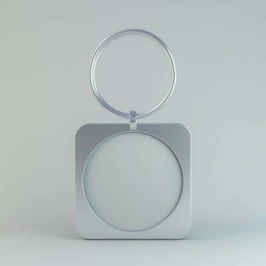 Boş metal biblo. Mockup 3d render