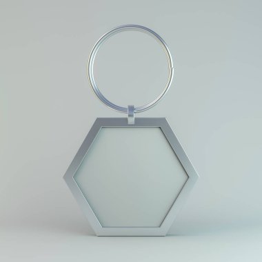 Boş metal biblo. Mockup 3d render