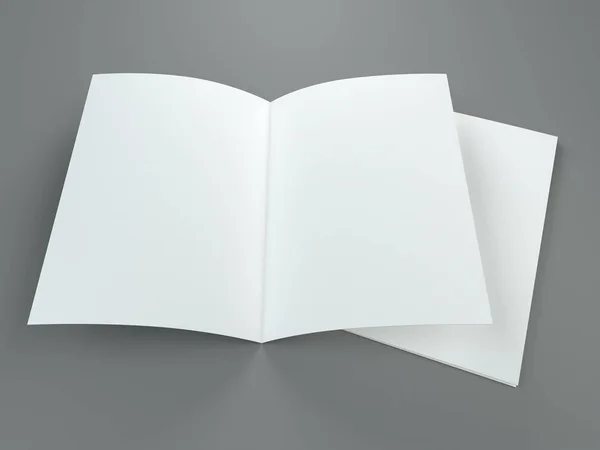 小冊子 空白の白い折りたたみ式紙のチラシのアイデンティティ デザイン 企業のテンプレート 会社のスタイルを設定します レンダリング — ストック写真