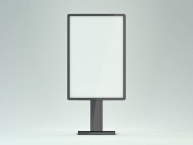 Beyaz arka plan üzerinde boş sokak billboard. Ddvertising görüntü. 3D render
