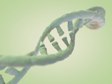 DNA zinciri. Soyut bilimsel geçmiş. Güzel bir illüstrasyon. Biyoteknoloji, biyokimya, genetik ve tıp konsepti. 3B görüntüleme