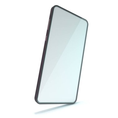 Beyaz arka planda siyah smartphone mockup. 3D render