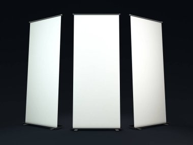 Afiş ekran boş topla. Şablon mockup. 3D render