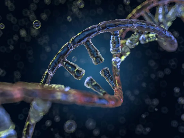 Dna鎖だ 要旨科学的背景 美しいイラスト 生物学 生化学 遺伝学 医学の概念 3Dレンダリング — ストック写真