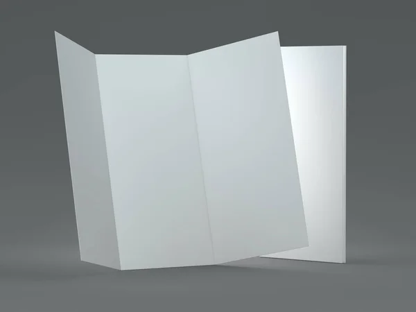 Білі Листівки Шаблонів Сірому Фоні Макет Візуалізація — стокове фото