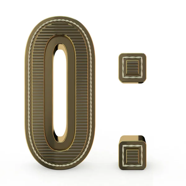 Símbolo Dorado Del Alfabeto Número Renderizado — Foto de Stock
