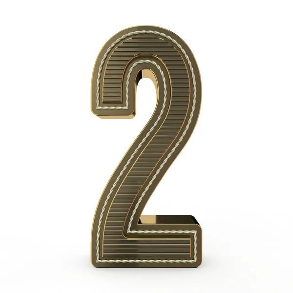 Gyllene Symbol För Alfabetet Nummer Rendering — Stockfoto
