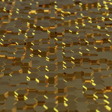 Arka fütüristik teknolojik altıgen plan. 3D render