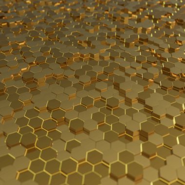 Arka fütüristik teknolojik altıgen plan. 3D render