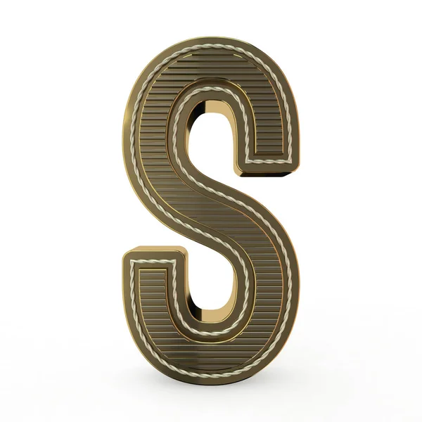 Símbolo Dourado Alfabeto Carta Renderização — Fotografia de Stock
