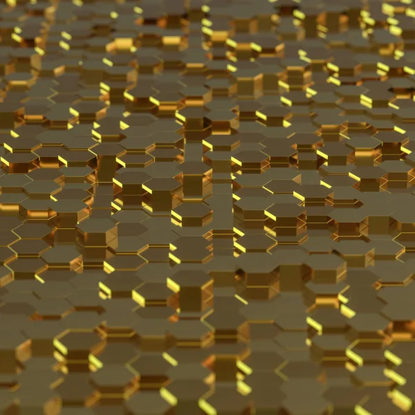 Arka fütüristik teknolojik altıgen plan. 3D render