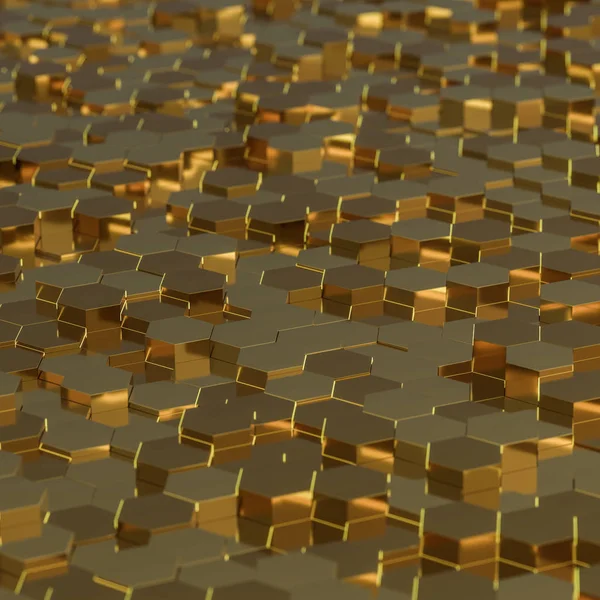 Arka fütüristik teknolojik altıgen plan. 3D render