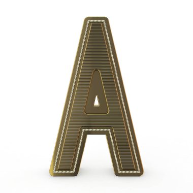 Alfabeyi altın sembolü. Mektup. 3D render