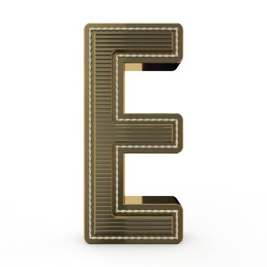 Alfabeyi altın sembolü. Mektup. 3D render