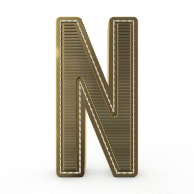 Alfabeyi altın sembolü. Mektup. 3D render