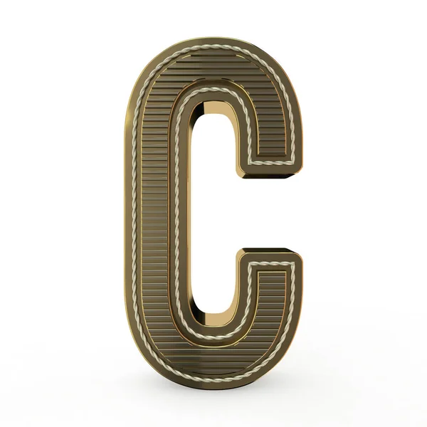 Złoty Symbol Alfabetu Litery Renderowania — Zdjęcie stockowe