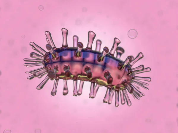 Naukowe Podstawy Bakterii Wirusów Mikroorganizmy Renderowania — Zdjęcie stockowe