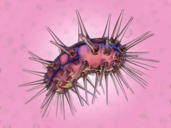 ウイルス 微生物 レンダリングと科学的な背景 — ストック写真