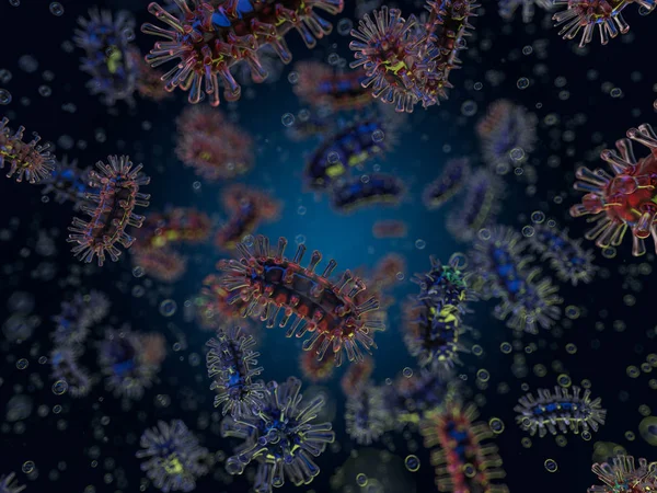 Επιστημονικό Υπόβαθρο Βακτήρια Ιούς Rendering Μικροοργανισμών — Φωτογραφία Αρχείου