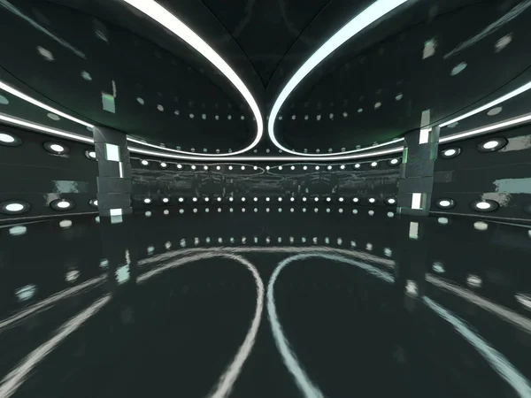 Абстрактная Современная Архитектура Пустое Пространство Интерьера Рендеринг — стоковое фото