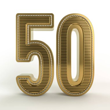 Rakamlarla indirim altın sembolü. 3D render