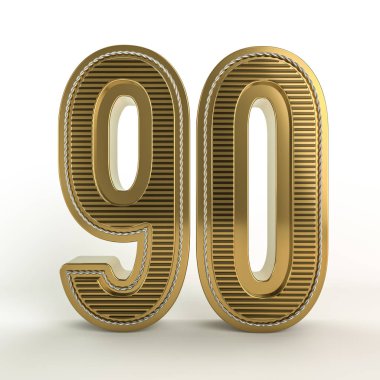 Rakamlarla indirim altın sembolü. 3D render