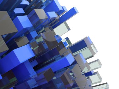 Fütüristik teknolojik arka plan kareler. 3D render