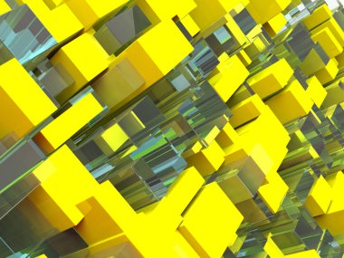 Fütüristik teknolojik arka plan kareler. 3D render