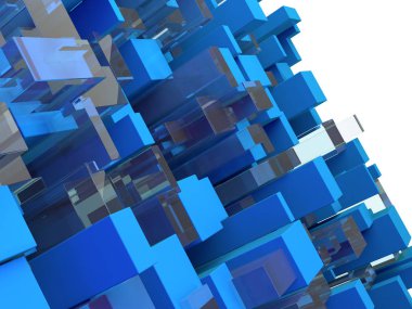 Fütüristik teknolojik arka plan kareler. 3D render