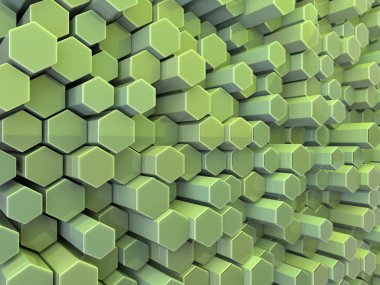 Arka fütüristik teknolojik altıgen plan. 3D render