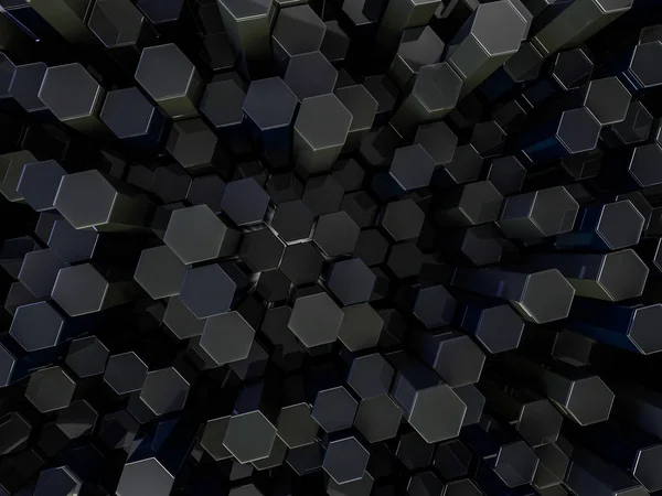 Abstract Futuristic Technological Hexagonal Background Rendering — Stock Photo, Image