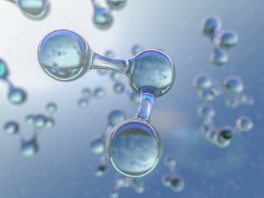 Molekül modeli Illustration. Bilim, atomları ve molekülleri ile tıbbi geçmişi. 3D render