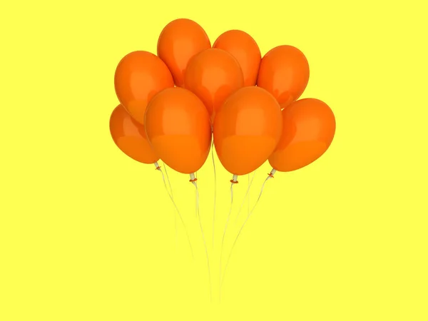 幸せな休日の空気が背景に分離された気球を飛行します レンダリング — ストック写真