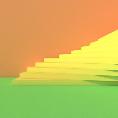 Merdiven, iş artan yükselen oku. 3D render