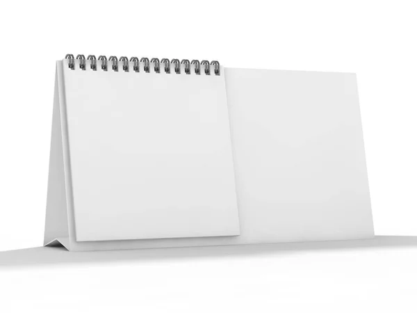 テーブルに空の卓上カレンダー モックアップ デザイン コンセプト レンダリング — ストック写真