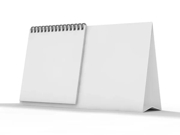 テーブルに空の卓上カレンダー モックアップ デザイン コンセプト レンダリング — ストック写真