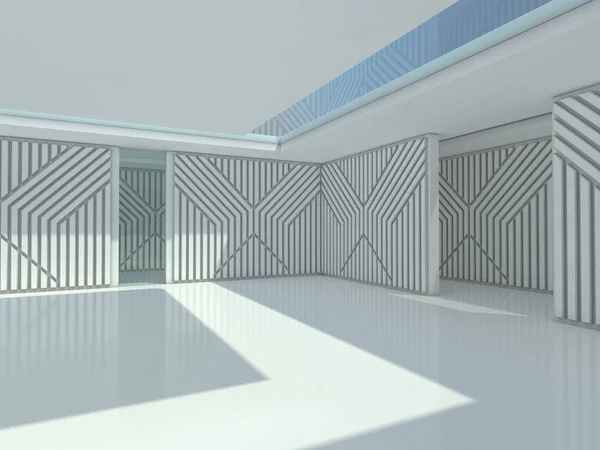 Arrière Plan Abstrait Architecture Moderne Espace Ouvert Intérieur Vide Rendu — Photo