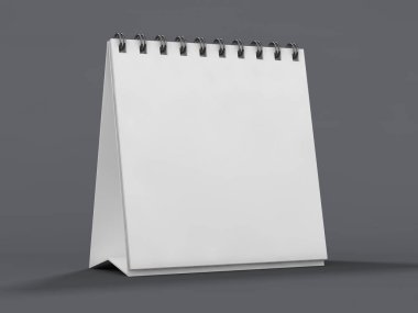 Tablo boş masa takvimi. Mockup tasarım konsepti. 3D render