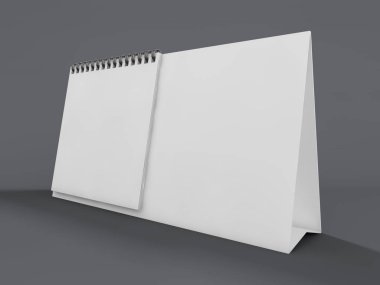 Tablo boş masa takvimi. Mockup tasarım konsepti. 3D render