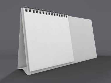 Tablo boş masa takvimi. Mockup tasarım konsepti. 3D render