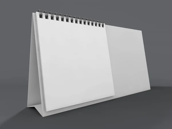 Calendario Escritorio Vacío Mesa Concepto Diseño Burlón Renderizado —  Fotos de Stock