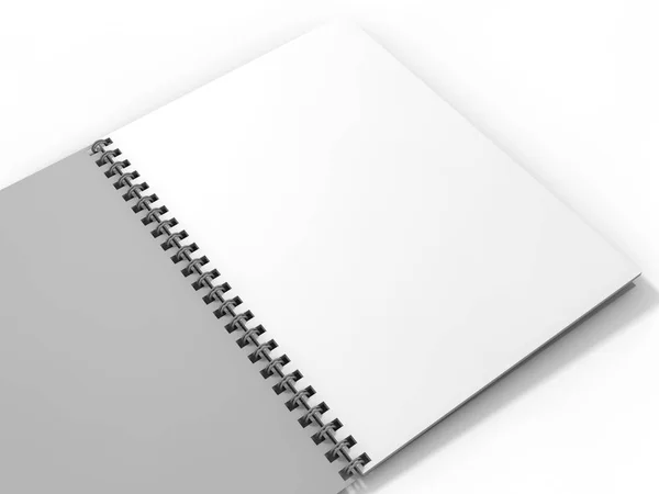 Blank Notebook White Background Rendering — Stock Photo, Image
