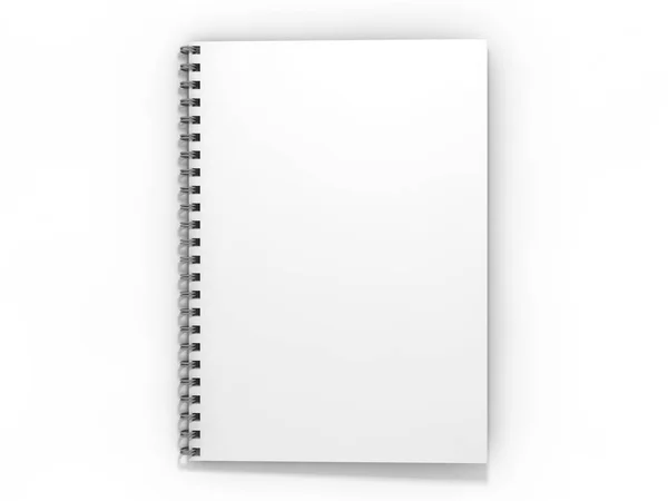 Blank Notebook White Background Rendering — Stock Photo, Image