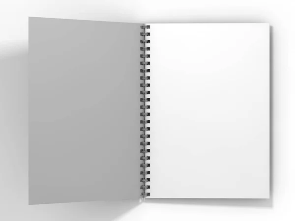 Cuaderno Blanco Sobre Fondo Blanco Renderizado —  Fotos de Stock