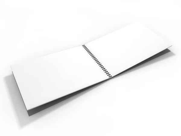 Lege Laptop Witte Achtergrond Rendering — Stockfoto