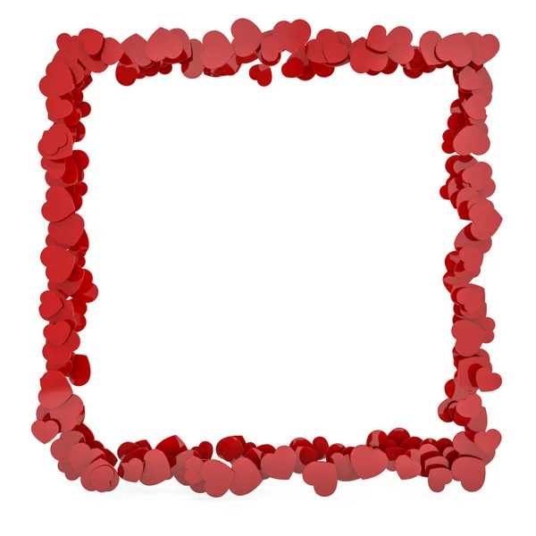Herzförmiger Glänzender Kunststoffrahmen Isoliert Auf Weiß Darstellung — Stockfoto