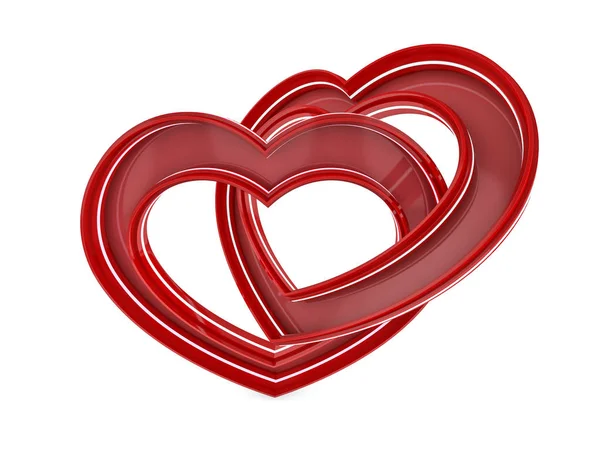 Σχήμα Καρδιάς Γυαλιστερό Πλαστικό Που Απομονώνονται Λευκό Rendering — Φωτογραφία Αρχείου