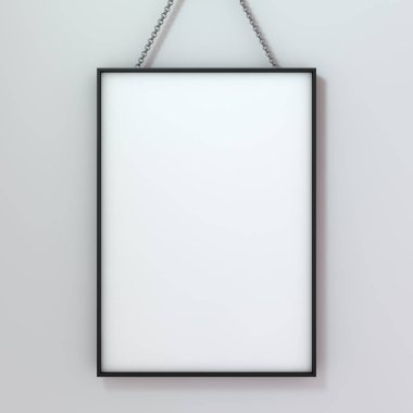 Arka plan üzerinde beyaz boş fotoğraf çerçevesi mockup. 3D render