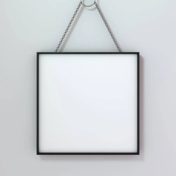 Witte Lege Foto Frame Mockup Achtergrond Rendering — Stockfoto